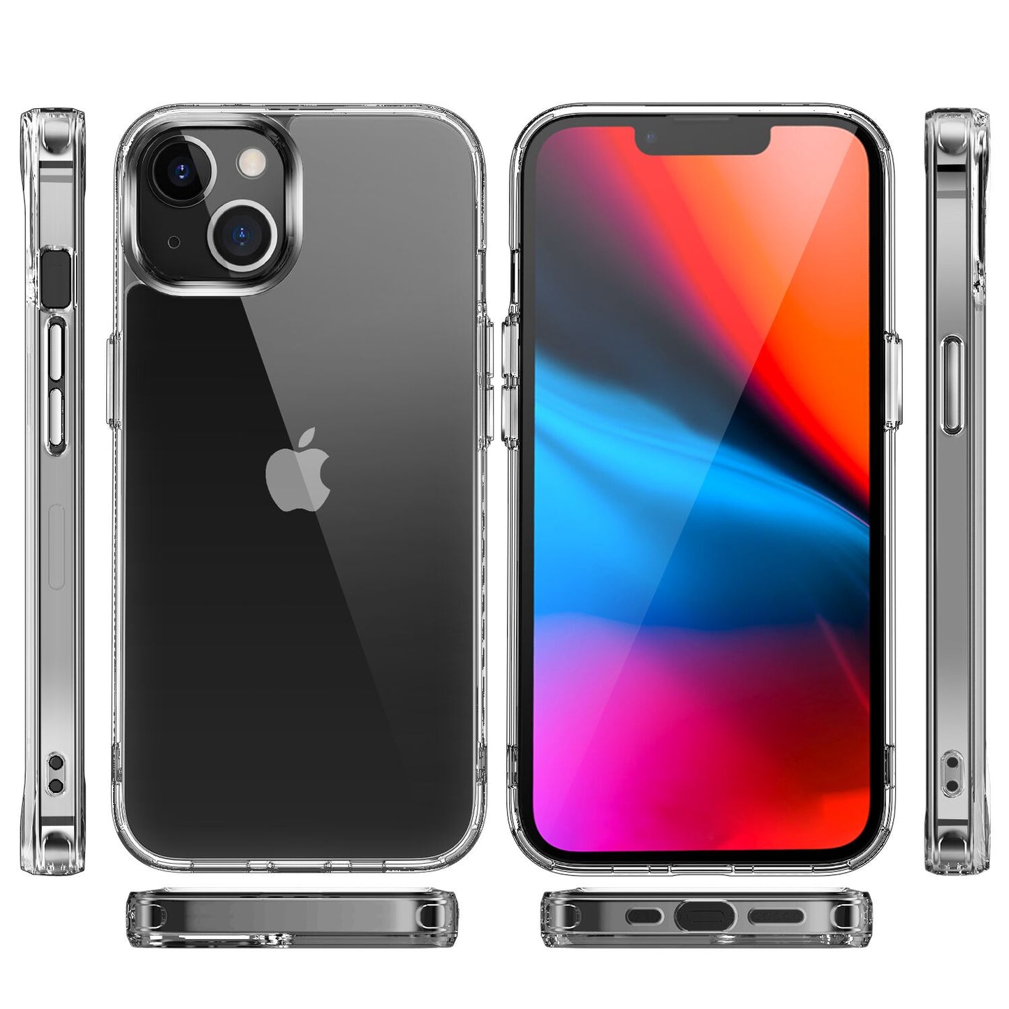 Apple iPhone 14 PRO 6.1" PURE CRYSTAL Transparent Thick 2.0mm ShockProof Chromed Buttons Case Cover - Clear (1104849)