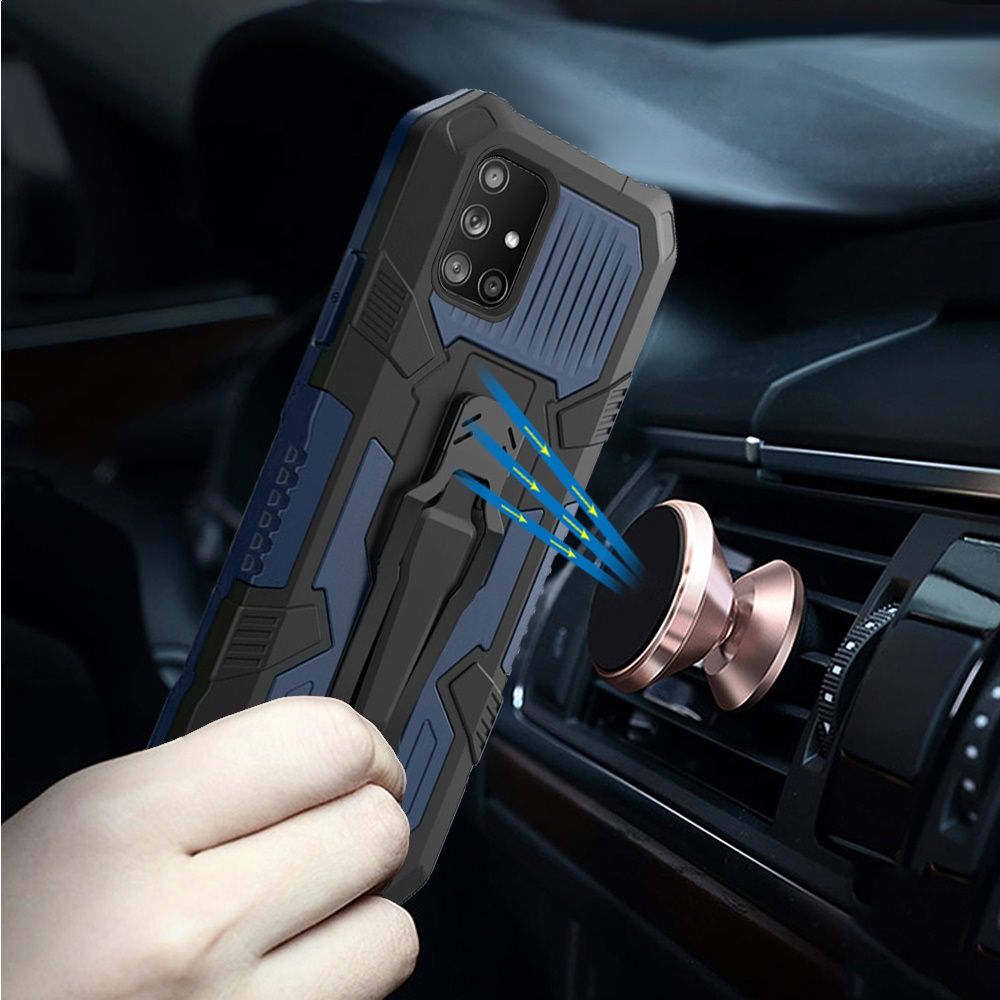 Samsung Galaxy A51 5G Travel Kickstand Clip Hybrid Case Cover - Navy Blue (110292)