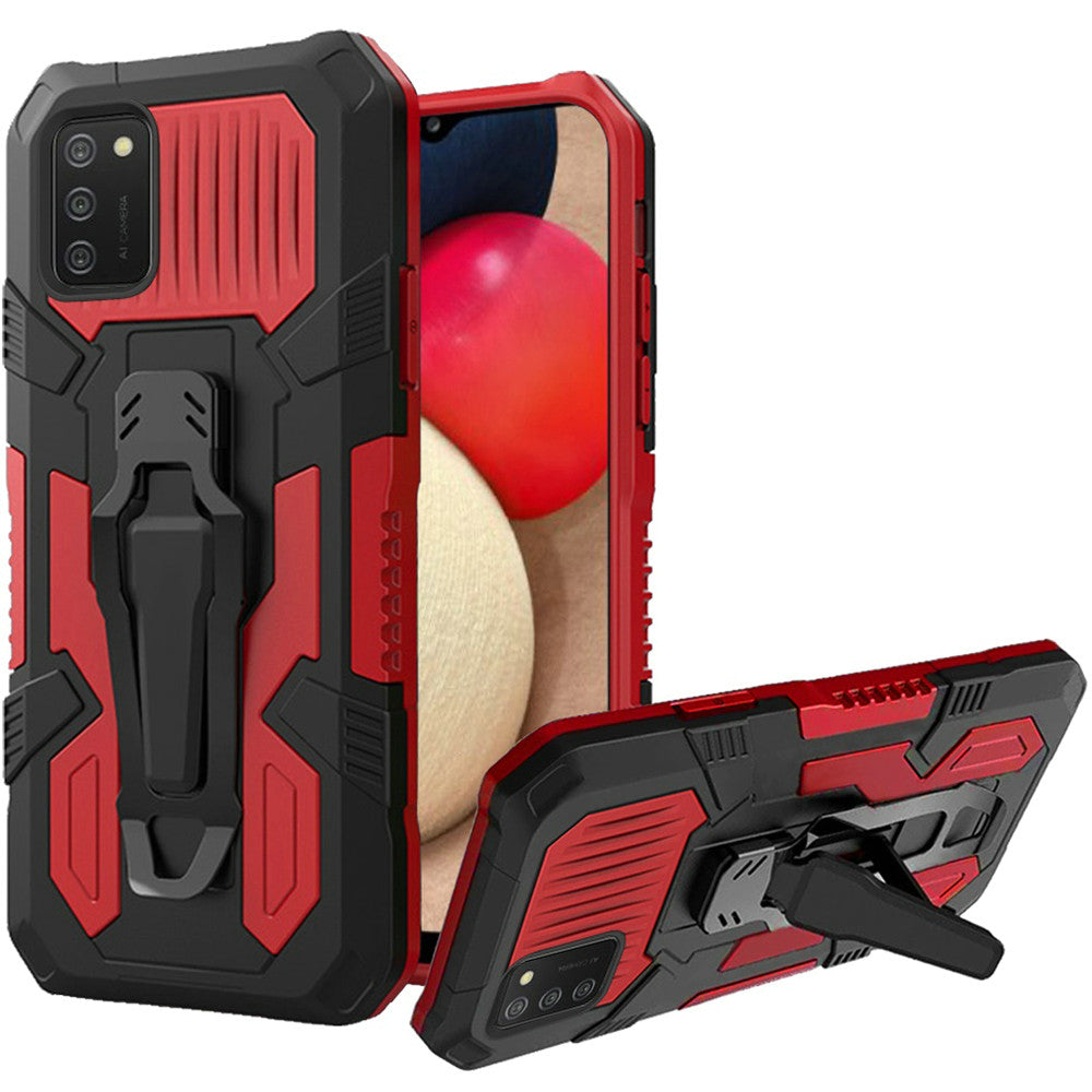 Samsung A02s Travel Kickstand Clip Hybrid Case Cover - Red (1100914)