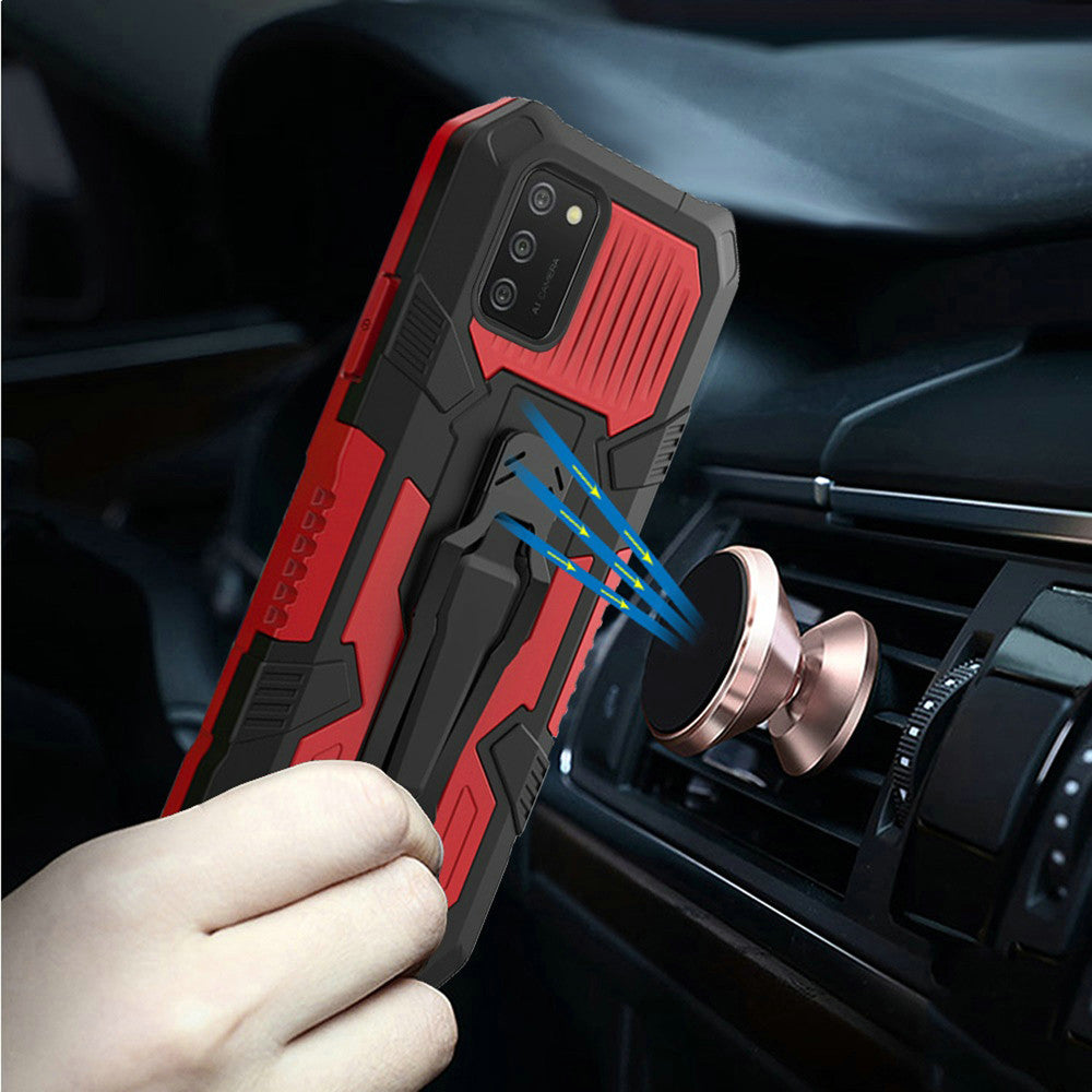Samsung A02s Travel Kickstand Clip Hybrid Case Cover - Red (1100914)
