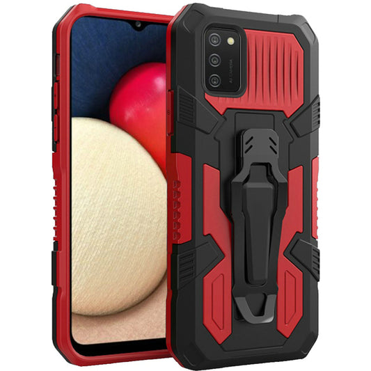 Samsung A02s Travel Kickstand Clip Hybrid Case Cover - Red (1100914)