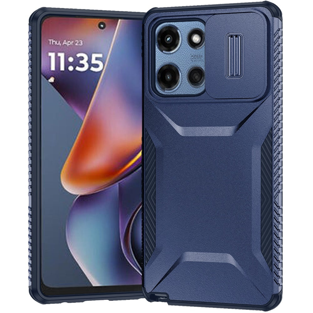 Motorola Moto G 5G 2025 Ultimate U Design Hybrid with Camera Window Covering - Dark Blue (1107785)(MSRP $49.99)