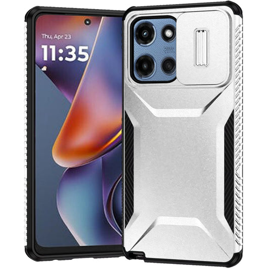 Motorola Moto G 5G 2025 Ultimate U Design Hybrid with Camera Window Covering - Silver ( 1103698) (MSRP $39.99)