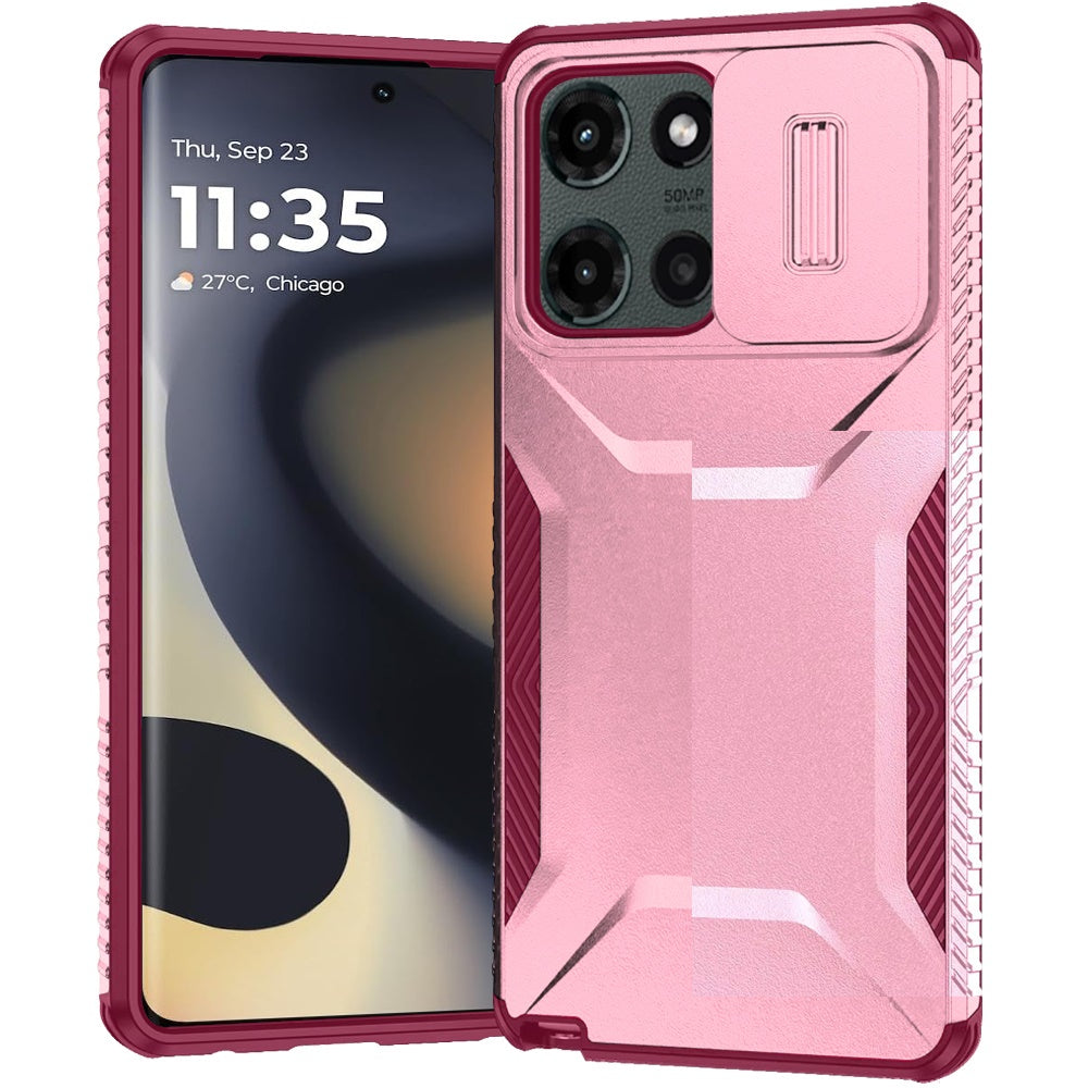 Motorola Edge 2025 Ultimate U Design Hybrid with Camera Window Covering - Pink+Burgundy ( 1103637) (MSRP $39.99)