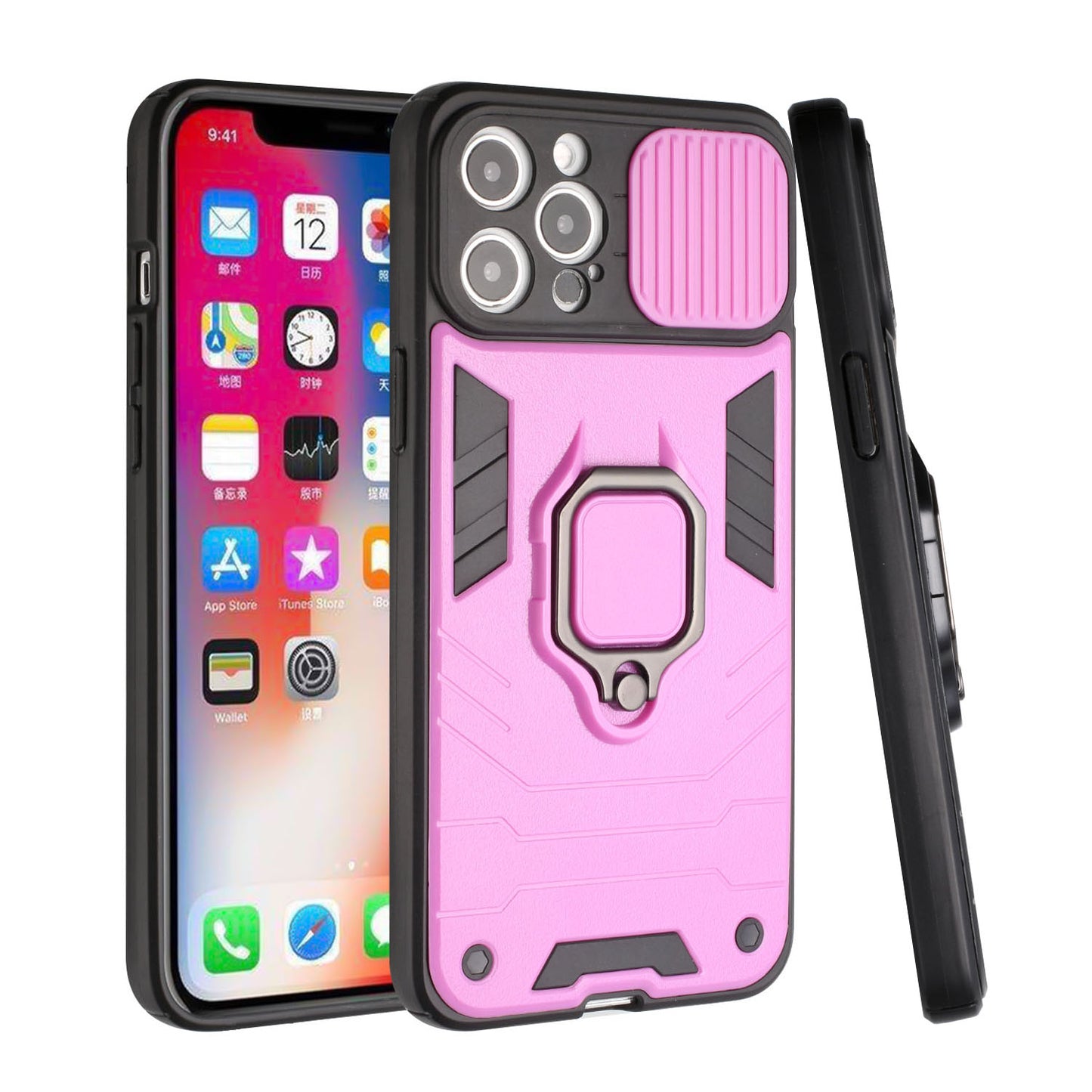 Apple iPhone XR Urban Design Magnetic Ring Stand Hybrid Camera Case Cover - Purple (1103036)