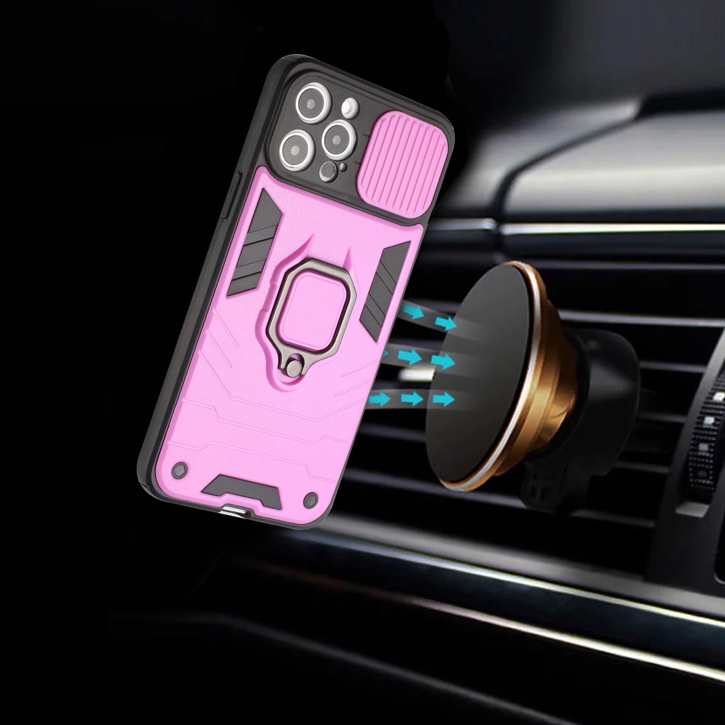 Apple iPhone XR Urban Design Magnetic Ring Stand Hybrid Camera Case Cover - Purple (1103036)