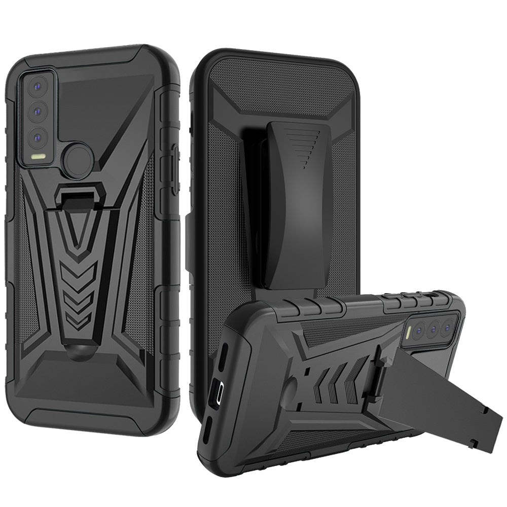 Cricket Ovation 3 V 3in1 Combo Kickstand Holster Cover Case - Black (1105270)