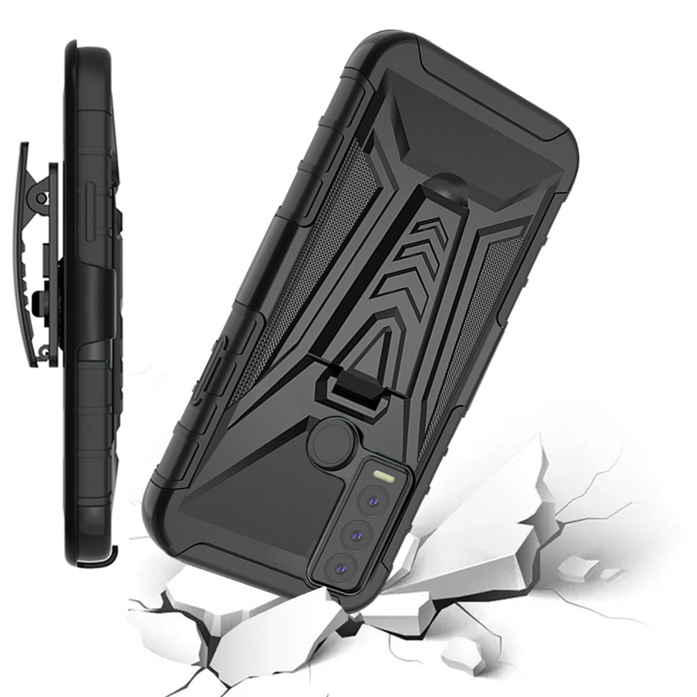 Cricket Ovation 3 V 3in1 Combo Kickstand Holster Cover Case - Black (1105270)