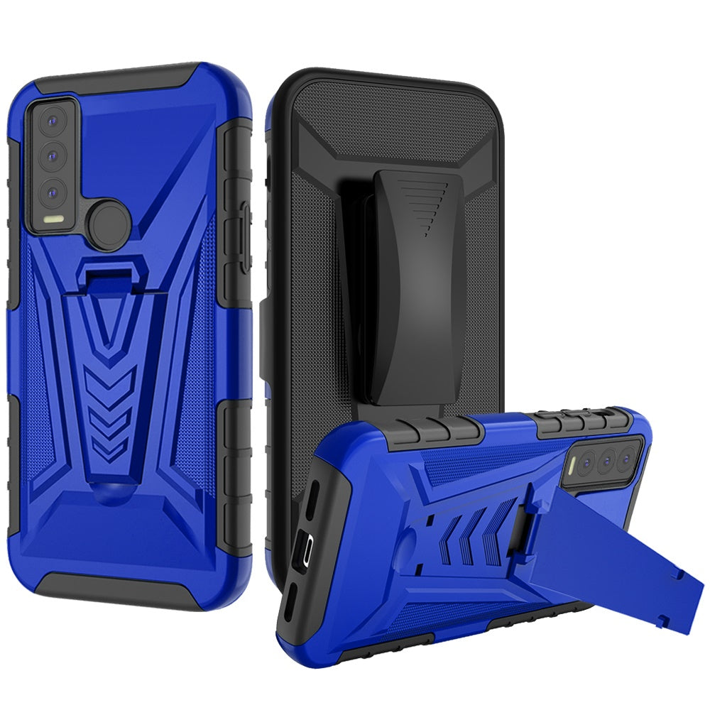 Cricket Ovation 3 V 3in1 Combo Kickstand Holster Cover Case - Blue (1105271)