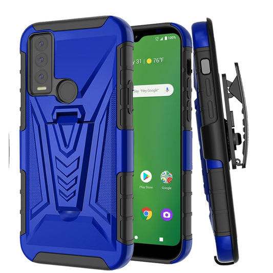 Cricket Ovation 3 V 3in1 Combo Kickstand Holster Cover Case - Blue (1105271)