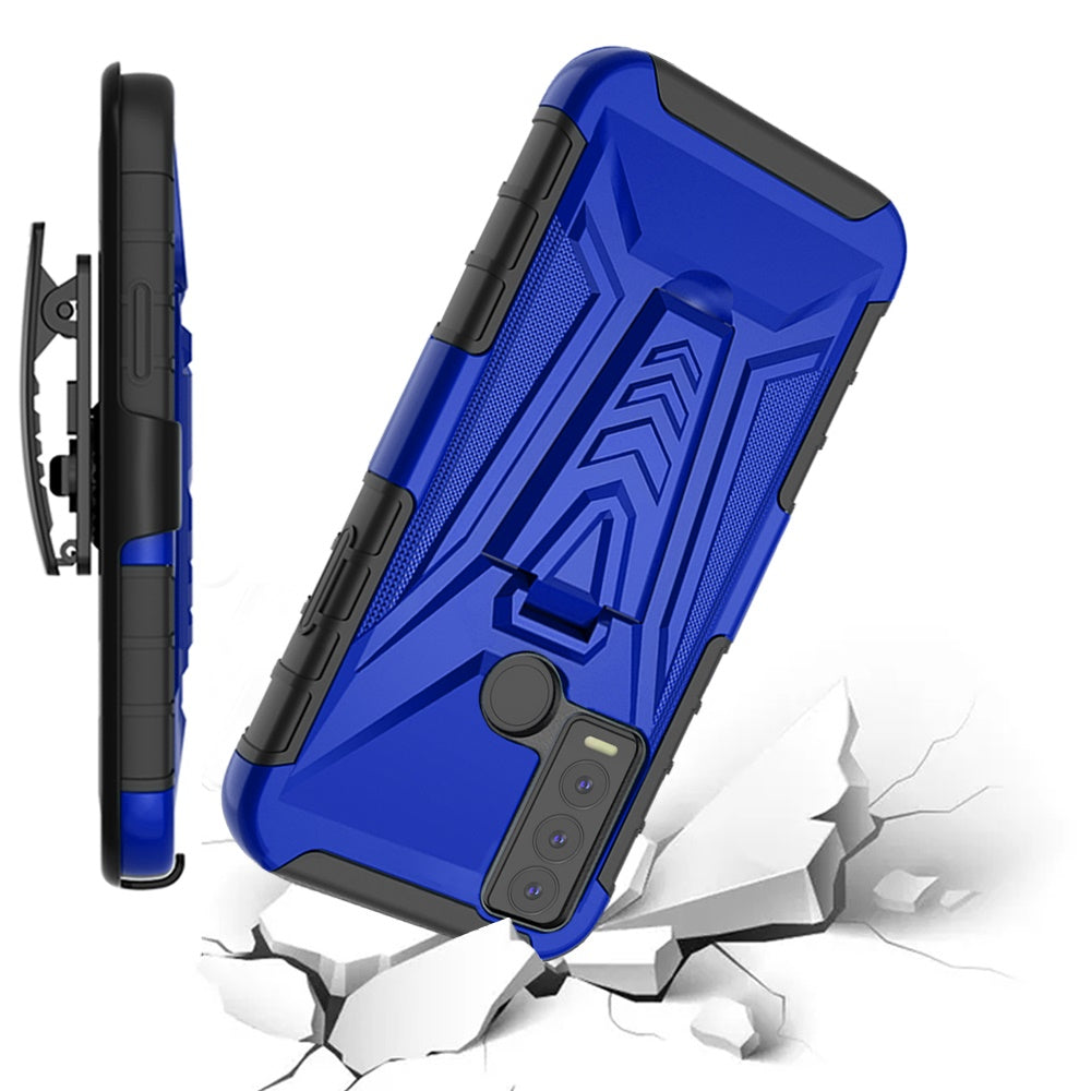 Cricket Ovation 3 V 3in1 Combo Kickstand Holster Cover Case - Blue (1105271)