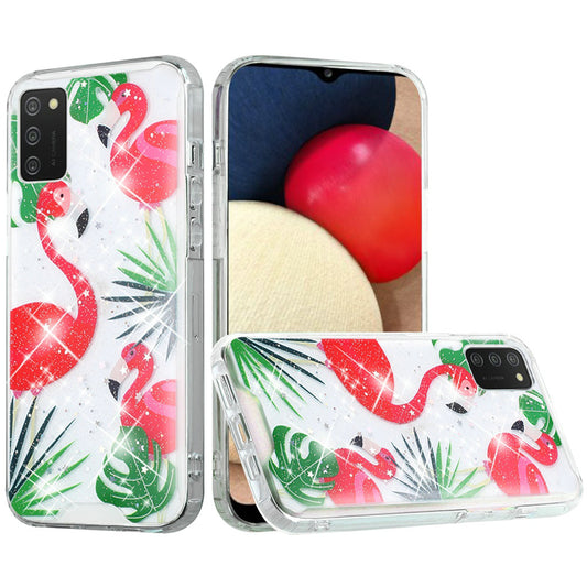 Samsung A02s Vogue Epoxy Glitter Hybrid Case Cover - Flamingo (1100926)