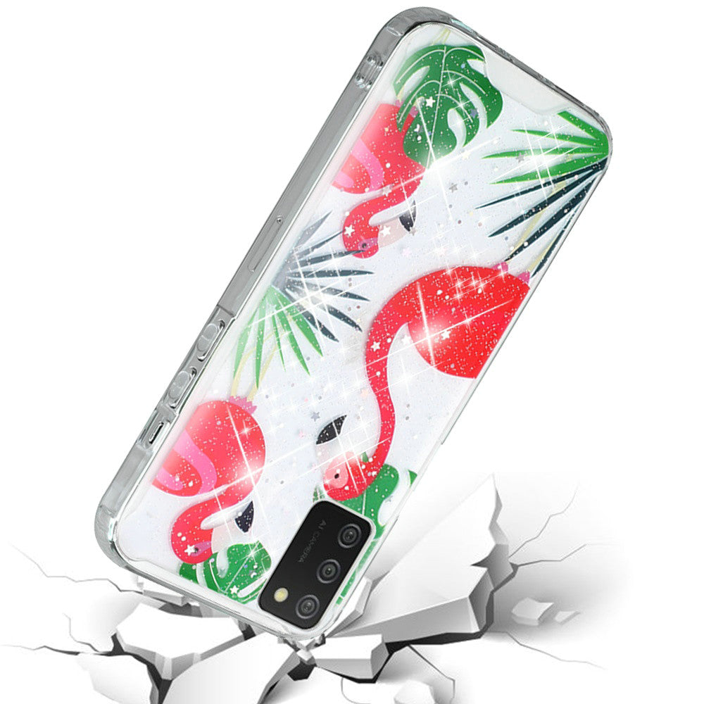 Samsung A02s Vogue Epoxy Glitter Hybrid Case Cover - Flamingo (1100926)