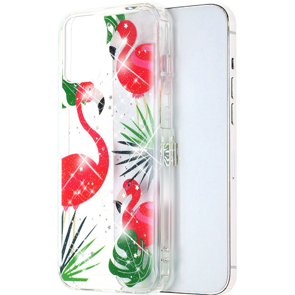 Samsung A02s Vogue Epoxy Glitter Hybrid Case Cover - Flamingo (1100926)