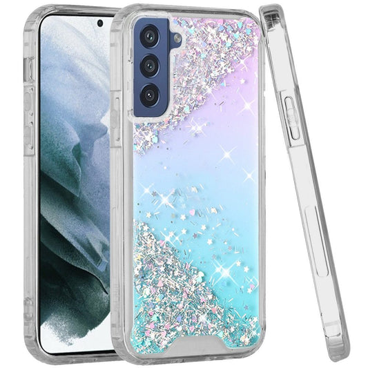 Samsung Galaxy S21 FE Vogue Epoxy Glitter Hybrid Case Cover - Calm Shimmer (1103293)