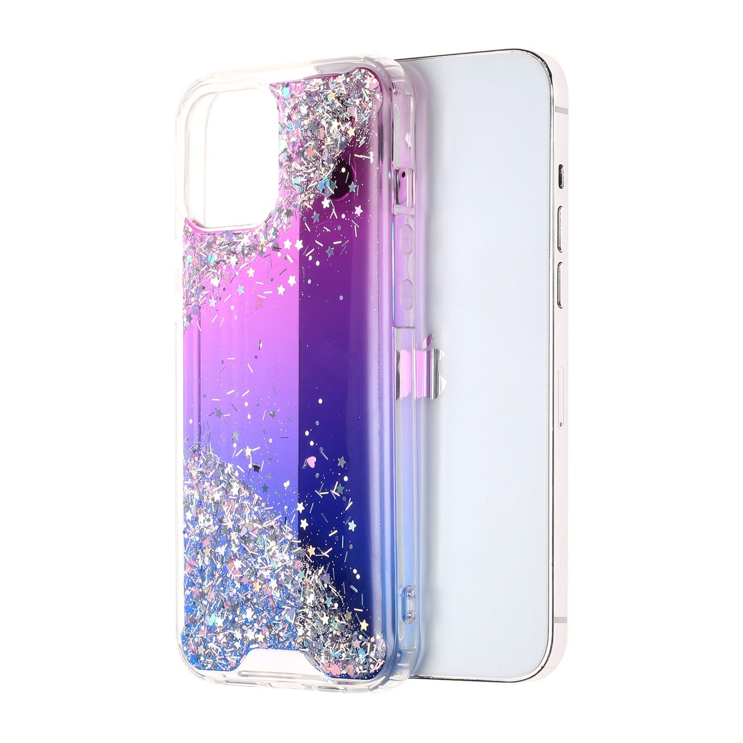 iPhone 12 Pro Max 6.7 Vogue Epoxy Glitter Hybrid Case Cover - Purple Blue Shimmer (110154)