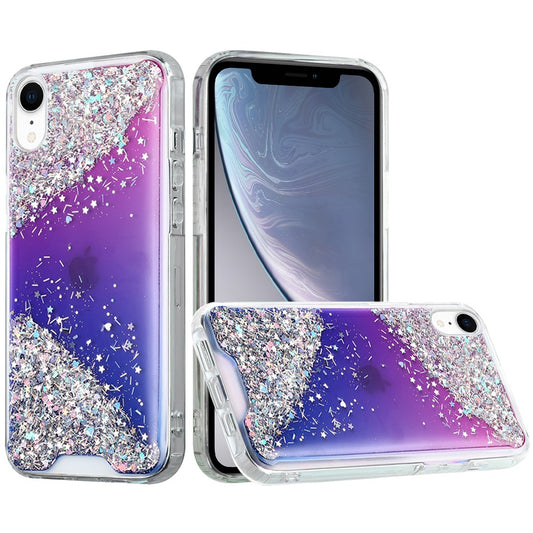 Apple iPhone XR Vogue Epoxy Glitter Hybrid Case Cover - Purple Blue Shimmer (1103024)