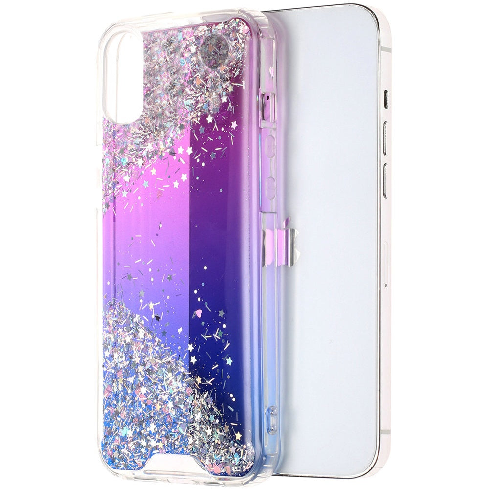 Apple iPhone XR Vogue Epoxy Glitter Hybrid Case Cover - Purple Blue Shimmer (1103024)