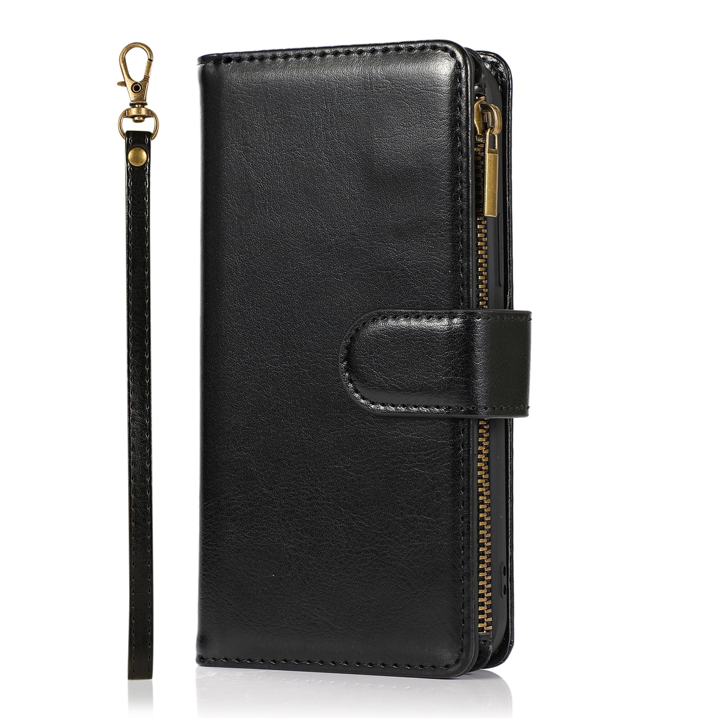 Samsung A53 5G Luxury Wallet Card ID Zipper Money Holder Case Cover - Black (1103560)