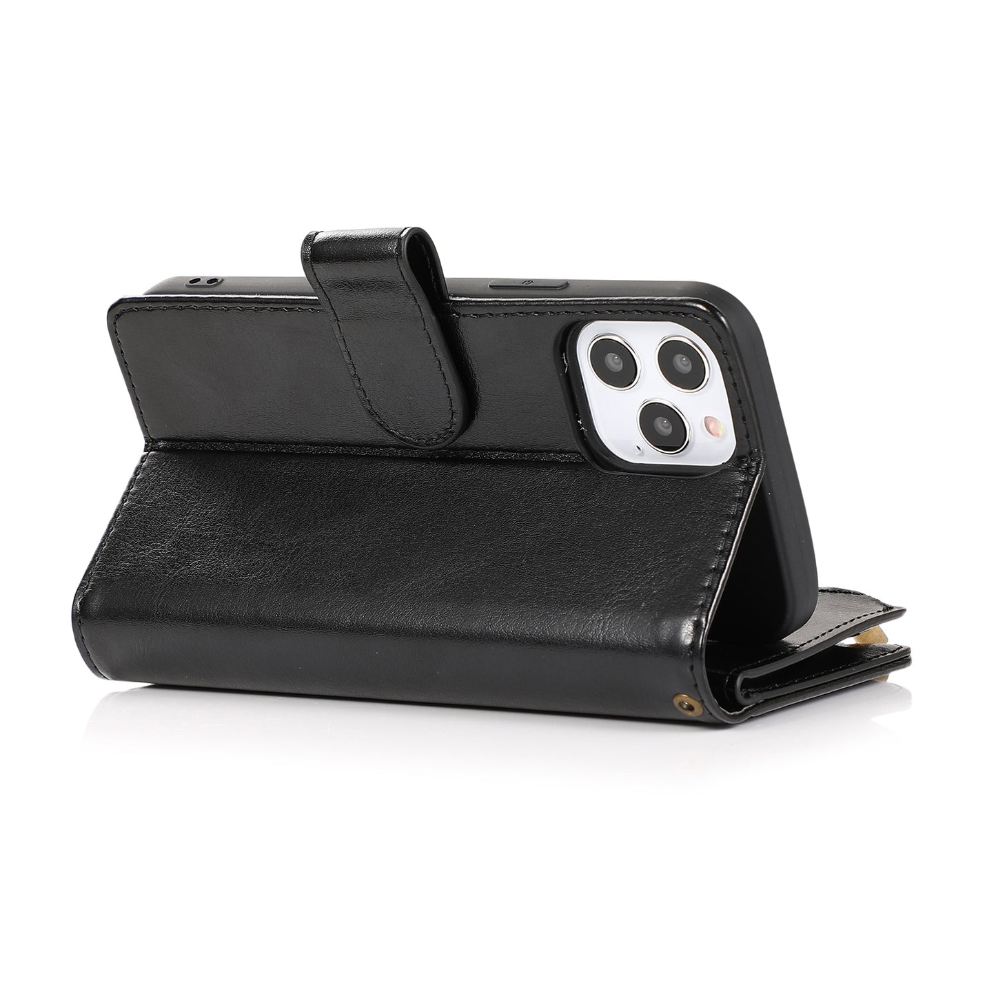 Motorola MOTO G 5G 2023 Luxury Wallet Card ID Zipper Money Holder Case Cover - Black (1105840)