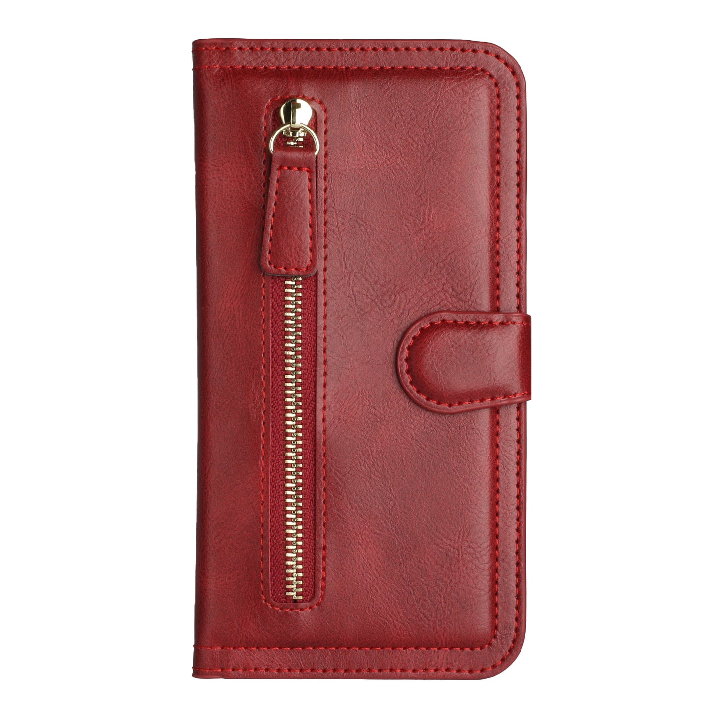 Samsung A23 5G Premium Wallet MultiCard Holder Money Zipper With Magnetic Flap - Red (1105100)