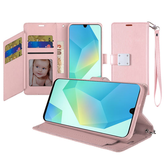 Samsung A16 5G Wallet ID Card Holder Case Cover - Rose Gold ( 1103675) (MSRP $49.99)
