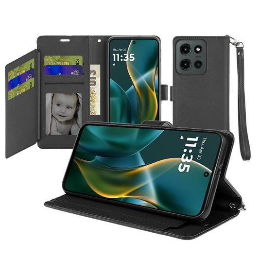 Moto G Stylus 5G 2025 Wallet ID Card Holder Case Cover - Black (1102867)
