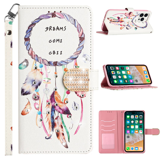 Motorola MOTO G 5G 2023 Diamond Bling Design Wallet With Lanyard Cover Case - Dreams Come True (1105828)