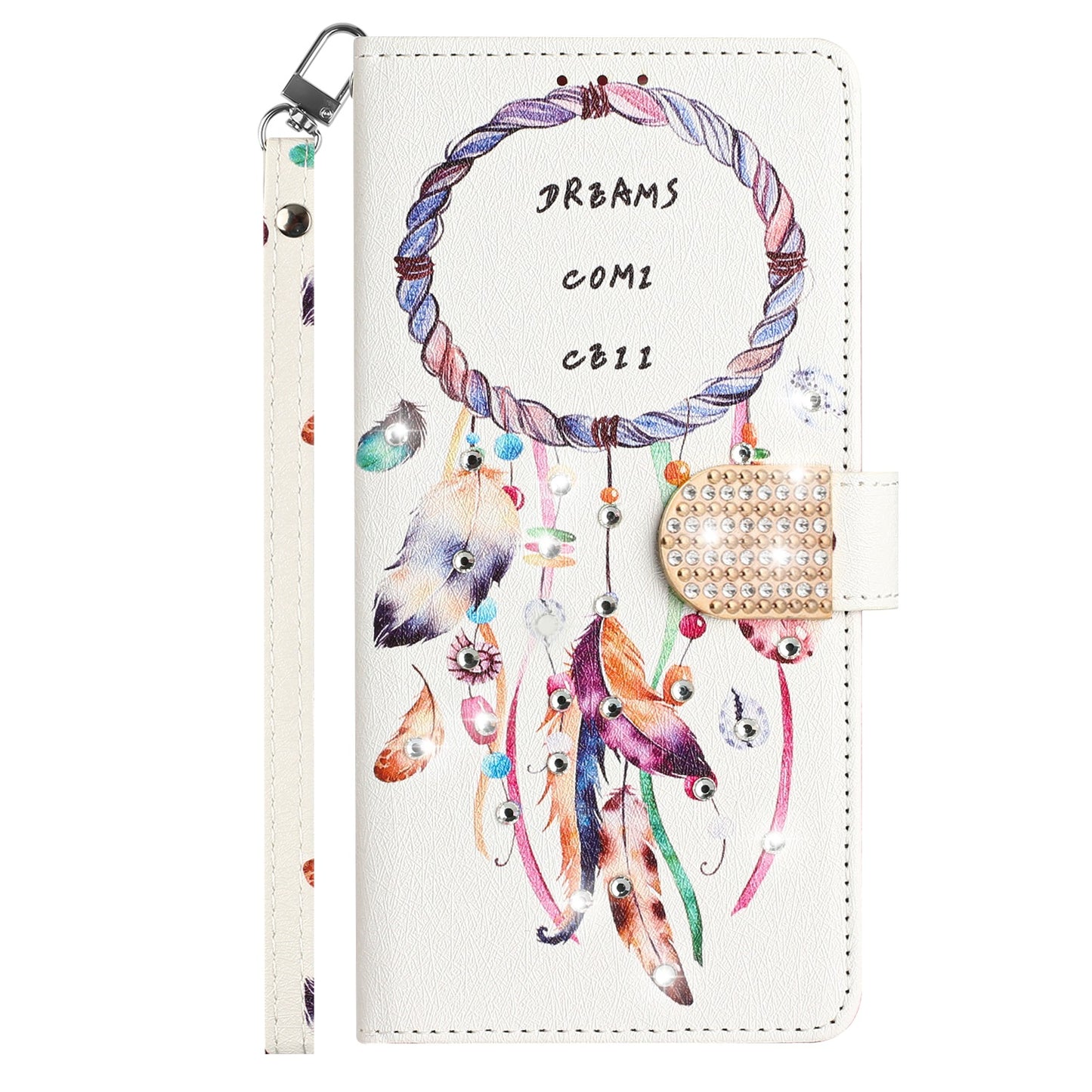 Motorola MOTO G 5G 2023 Diamond Bling Design Wallet With Lanyard Cover Case - Dreams Come True (1105828)