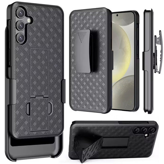 Samsung s25/s24 Weave Premium 3in1 Combo Holster Kickstand Case Cover - Black (1102671)