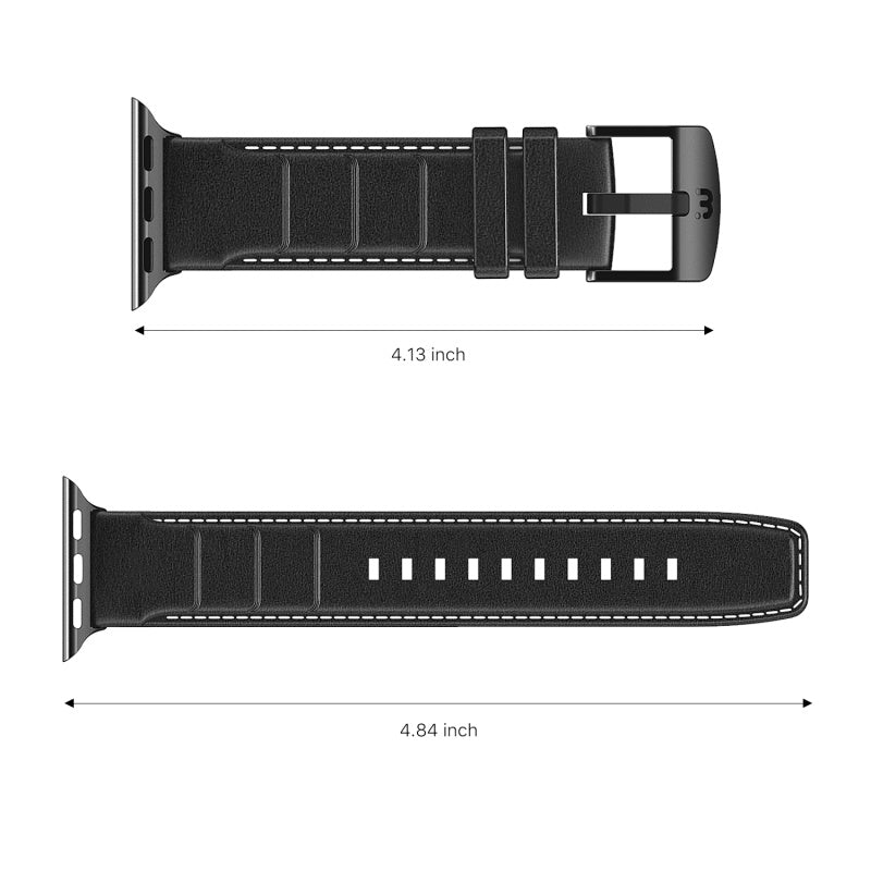 MyBat Pro Leather Watchband for Apple Watch 45mm / 44mm - Black (1107625)