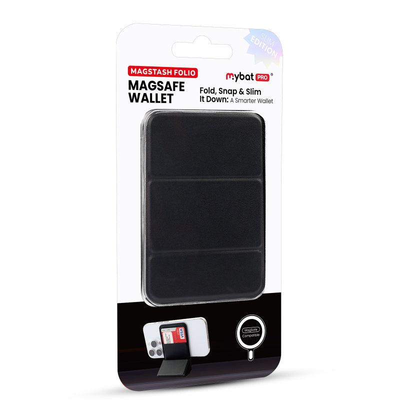 MyBat Pro MagStash Folio Slim MagSafe Wallet - Black ( 1107721) (MSRP $39.99)