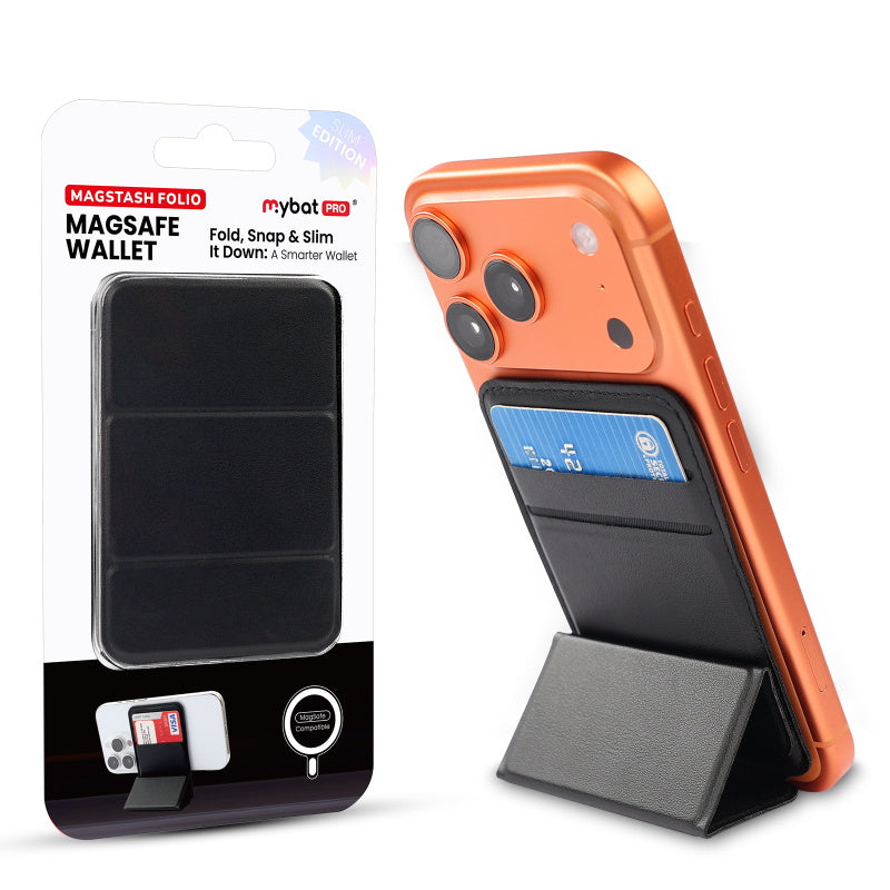 MyBat Pro MagStash Folio Slim MagSafe Wallet - Black ( 1107721) (MSRP $39.99)