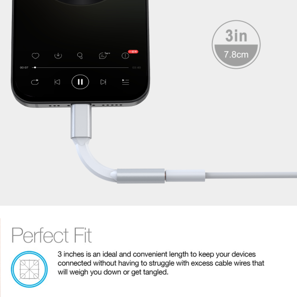 MyBat Pro MFi Lightning Connector to 3.5mm Adapter - White (1102541)