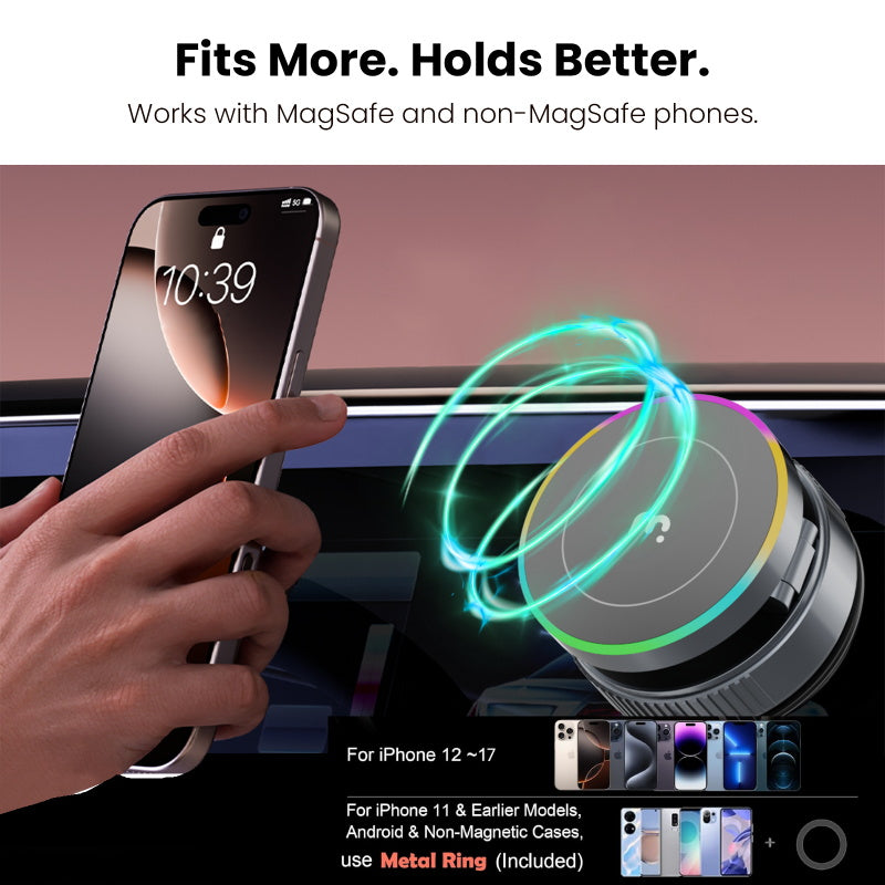 MyBat Pro PowerVac Wireless Charging Magnetic Vacuum Suction Phone Mount - Black ( 1107729) (MSRP $59.99)
