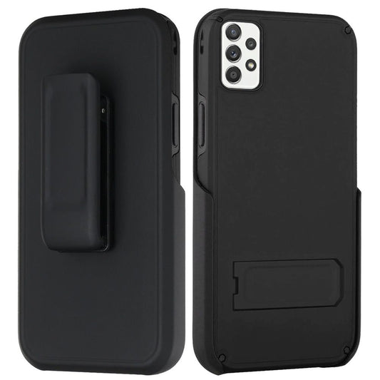 Samsung Galaxy A52 5G Rocking Holster Clip Kickstand Card Holder Case Cover - Black (1101507)