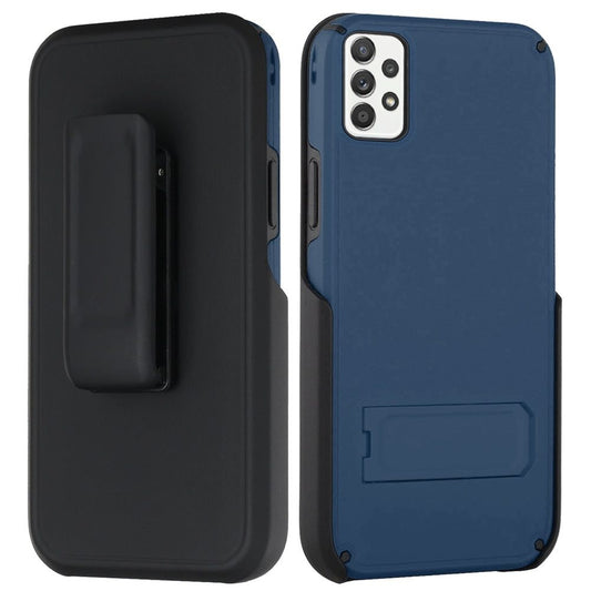 Samsung Galaxy A52 5G Rocking Holster Clip Kickstand Card Holder Case Cover - Blue (1101593)
