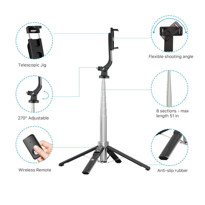 MyBat Pro Picture Perfect Selfie Stick & Tripod - Black (1107521)