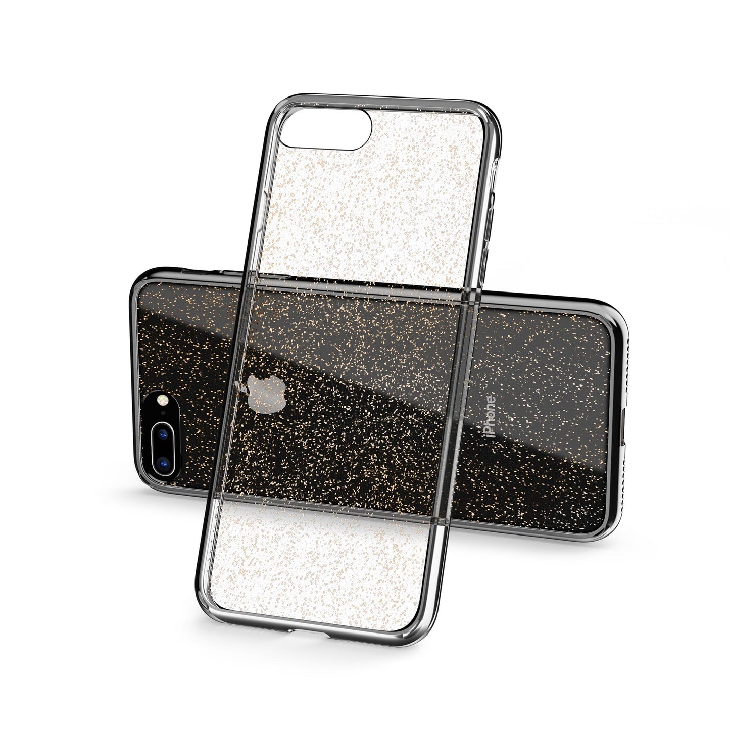 IPHONE 8 PLUS / 7 PLUS CASE - REFINE SERIES BY ZIZO SLIM CLEAR CASE WITH PC METALLIC BUMPER CLEAR GLITTER (9589)