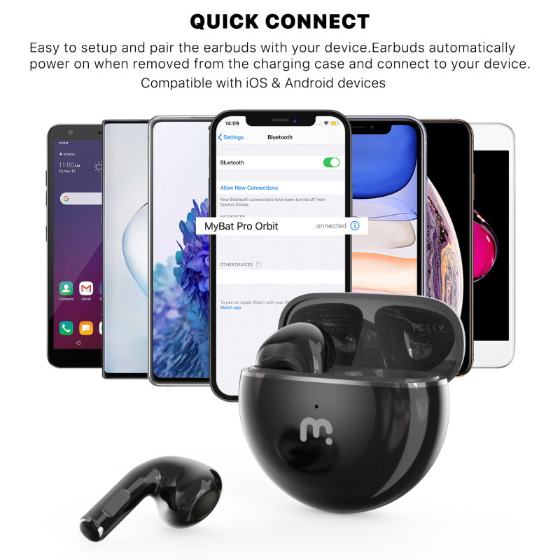MyBat Pro Orbit True Wireless Earbuds with Charging Case - Black (1106333)