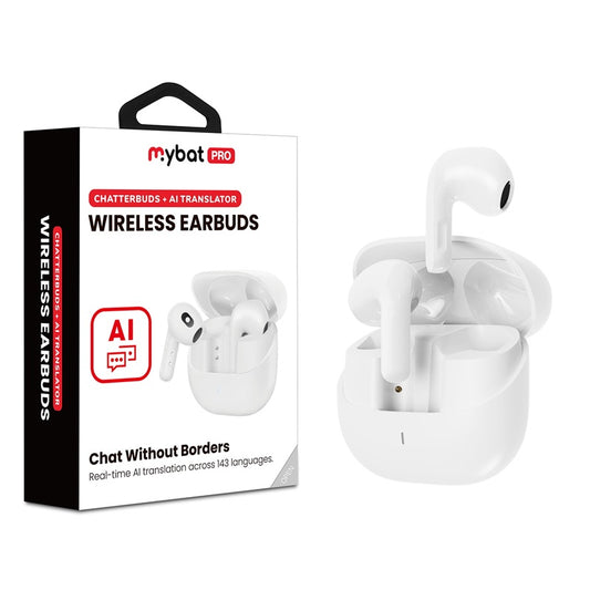 MyBat Pro ChatterBuds + AI Translator Wireless Earbuds – White (1102918)