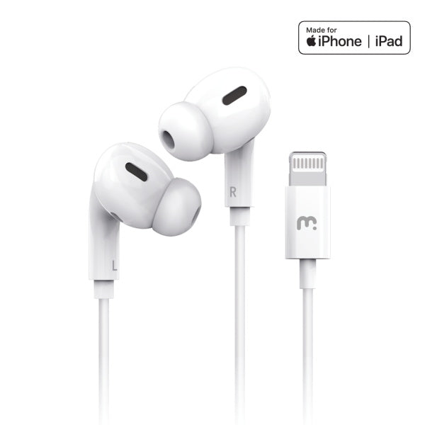 MyBat Pro Mfi Lightning Earphones includes Volume Control - White (1101831)