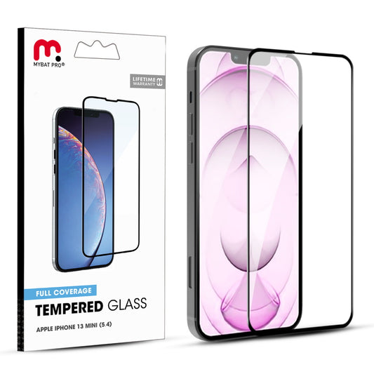 MyBat Pro Full Coverage Tempered Glass Screen Protector for Apple iPhone 13 mini (5.4) - Black (1102109)