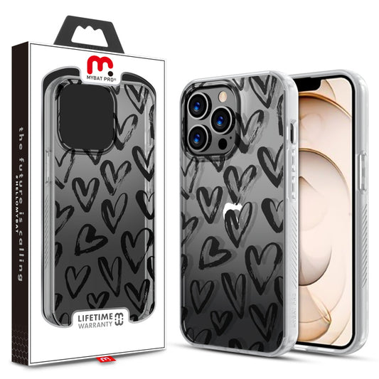 MyBat Pro Mood Series Case for Apple iPhone 13 Pro (6.1) - Black Hearts (1102051)