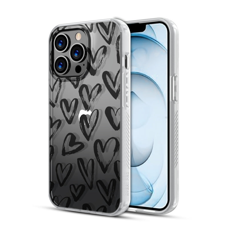 MyBat Pro Mood Series Case for Apple iPhone 13 Pro Max (6.7) - Black Hearts (1102079)