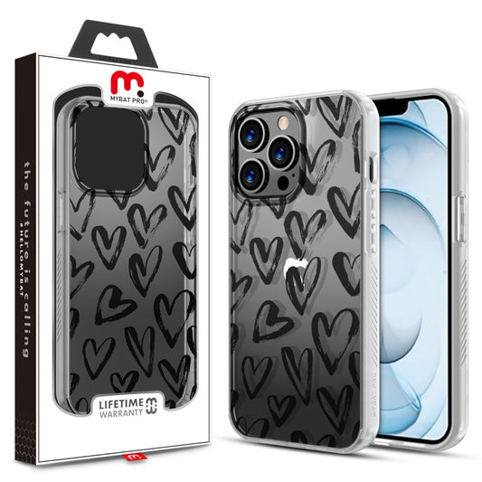 MyBat Pro Mood Series Case for Apple iPhone 13 Pro Max (6.7) - Black Hearts (1102079)