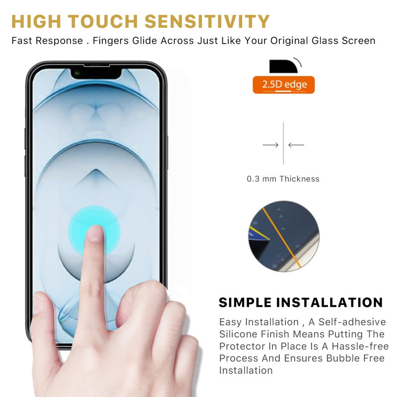 MyBat Pro Full Coverage Tempered Glass Screen Protector for Apple iPhone 13 Pro Max (6.7) - Black (1102087)