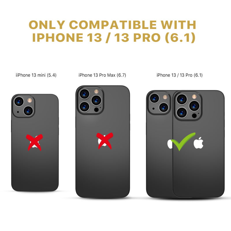 MyBat Pro Full Coverage Tempered Glass Screen Protector for Apple iPhone 13 (6.1) / 13 Pro (6.1) - Black (1102026)