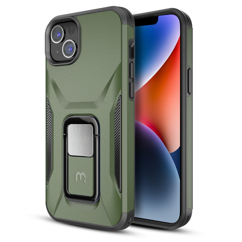 MyBat Pro Antimicrobial Stealth Series (with Stand) for Apple iPhone 16e /15/ 14 / 13 - Army Green / Black (1102746)