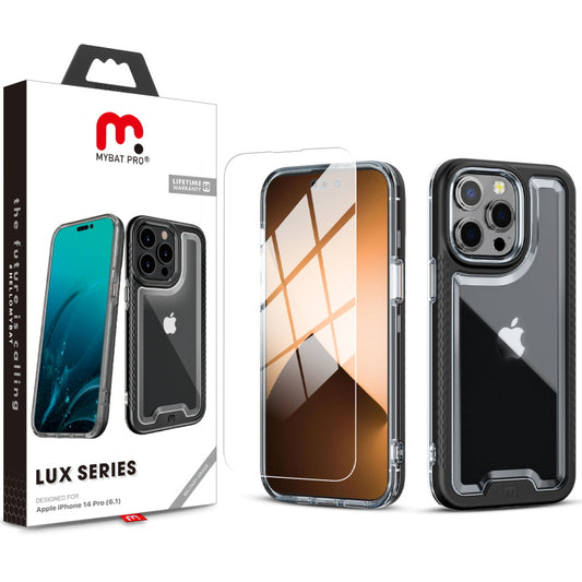 Apple iPhone 14 PRO MyBat Pro Lux Series Case with Tempered Glass - Black (1104690)